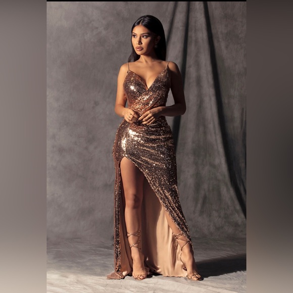 Beautiful Escape Sequin Max Dress - Mauve - Picture 2 of 3